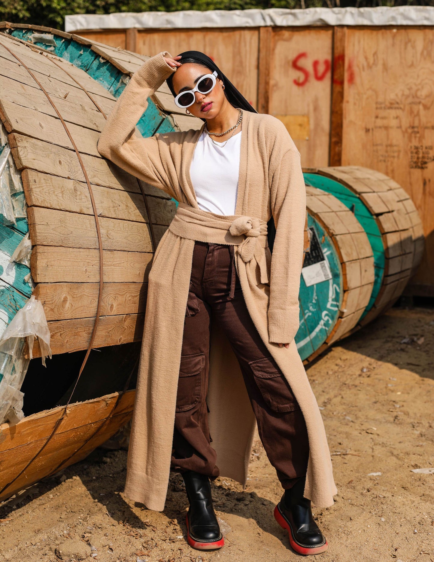Fluffy Cardigan Beige