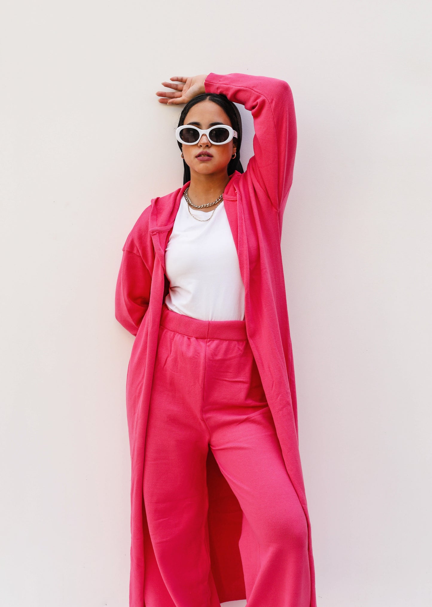 Cardigan & Pants Set Fushia