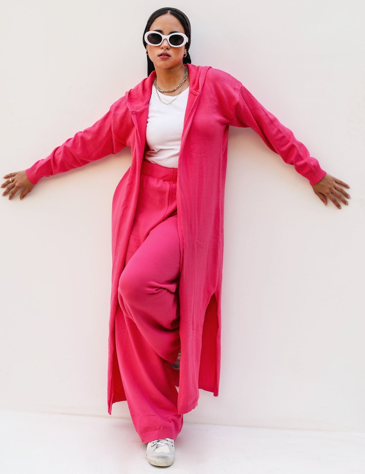 Cardigan & Pants Set Fushia
