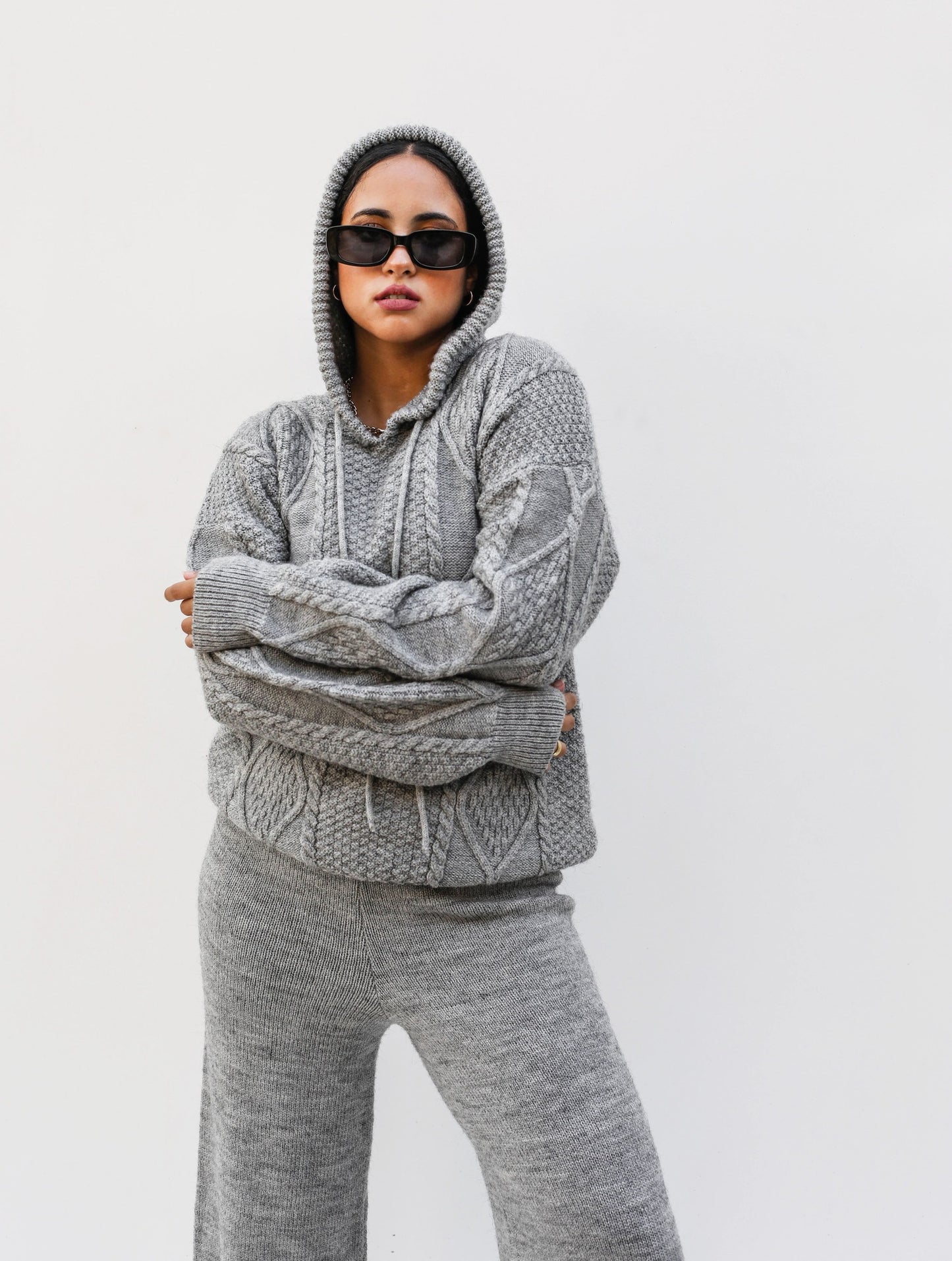 Cable Knitwear Set Grey