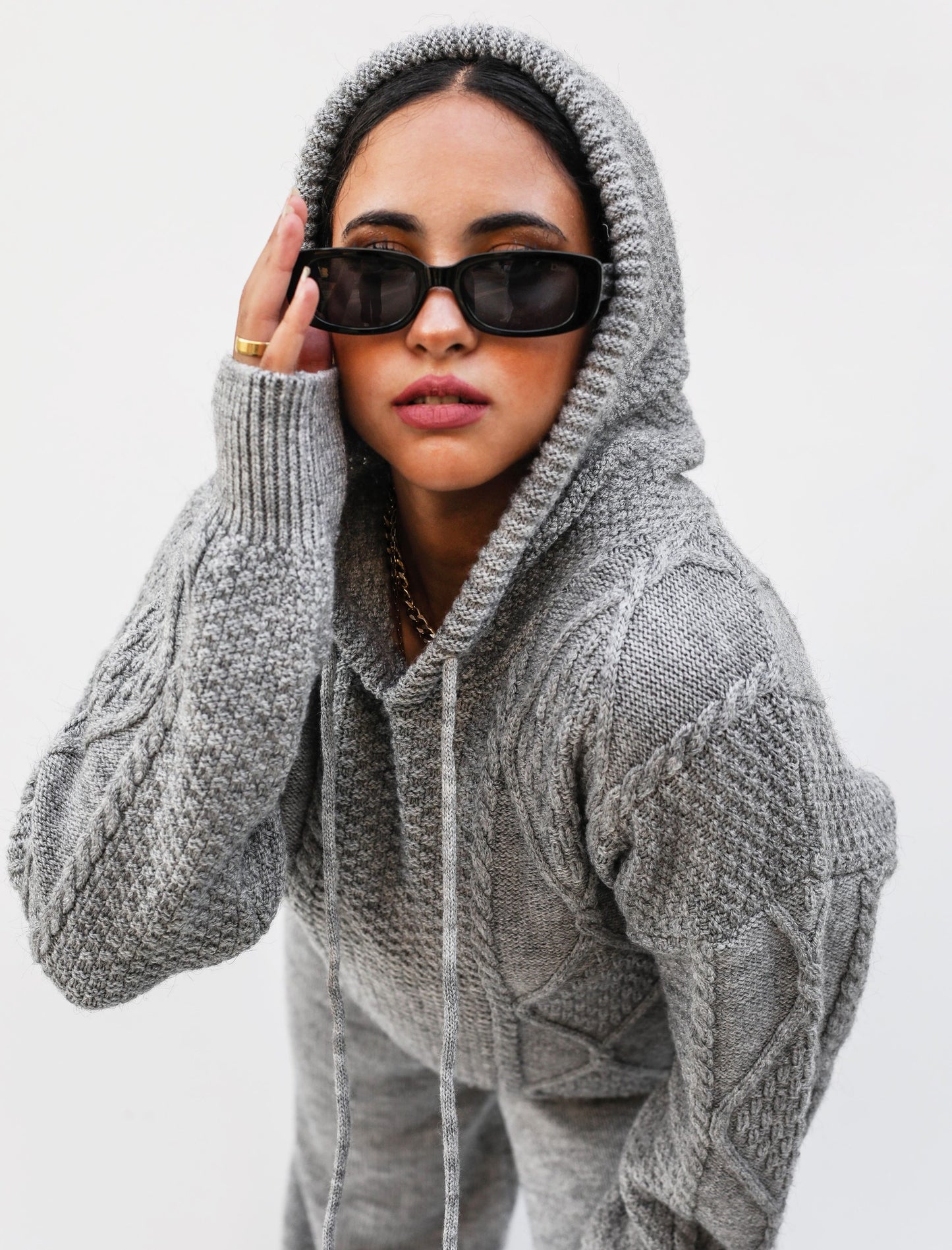 Cable Knitwear Set Grey