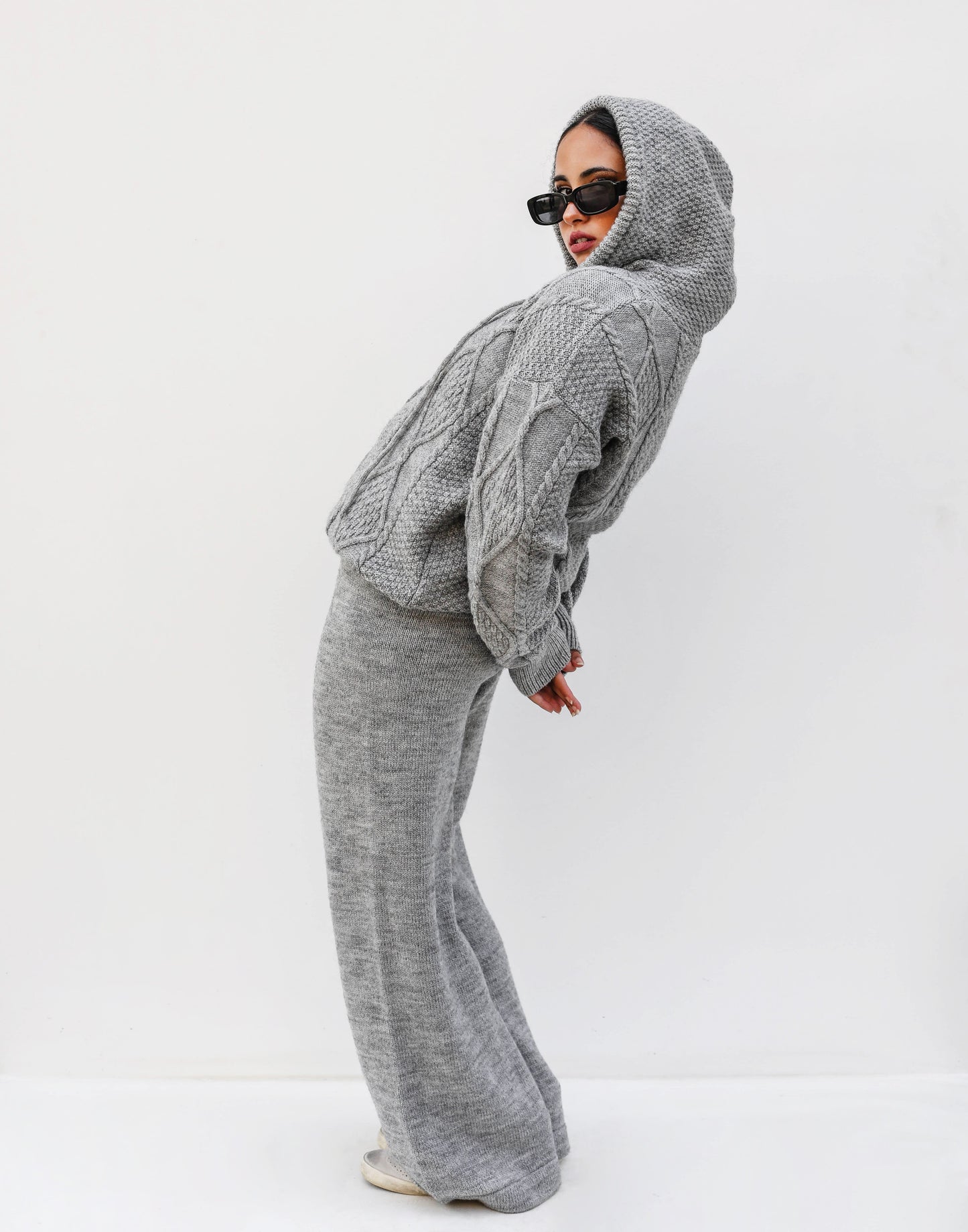 Cable Knitwear Set Grey