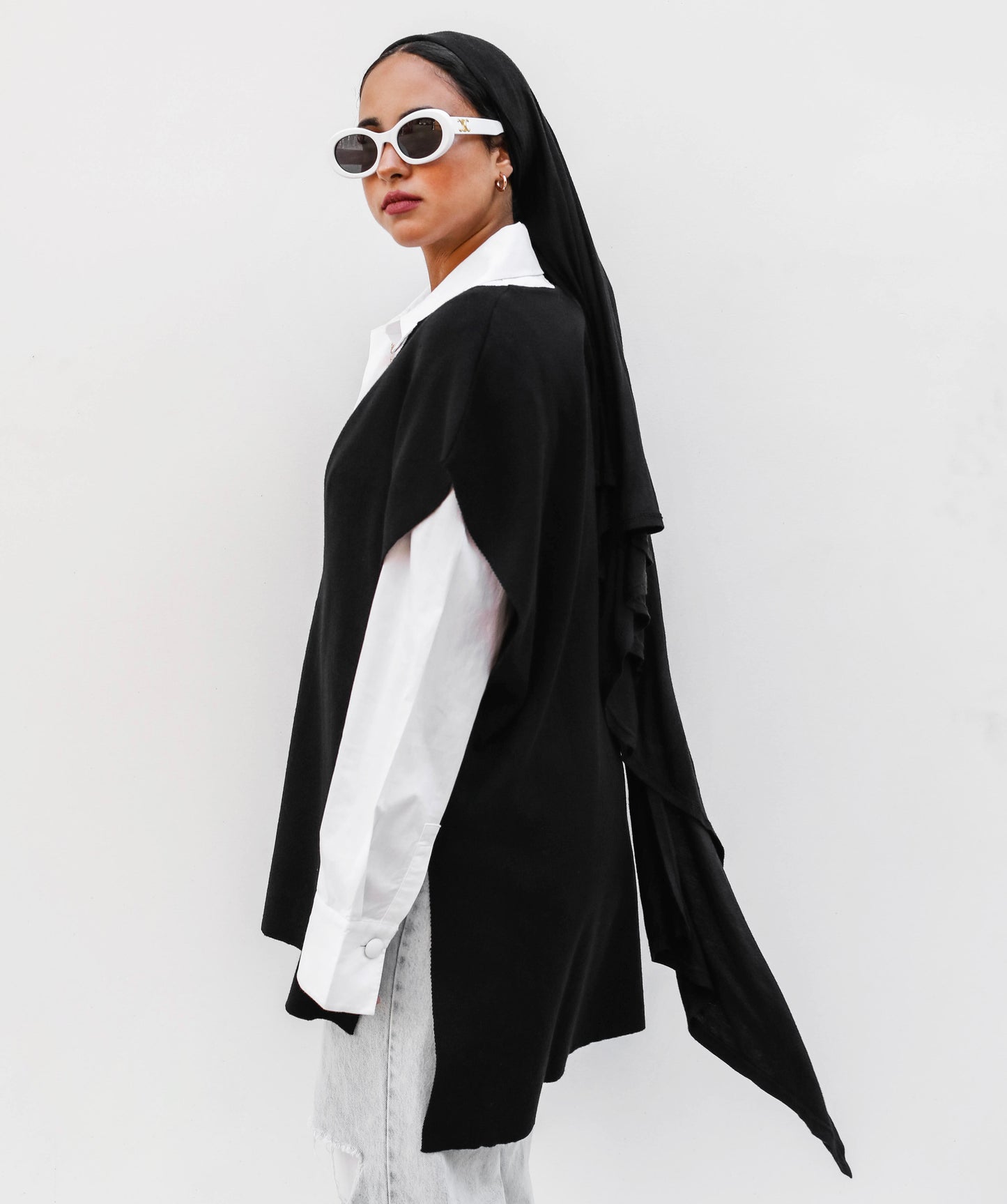 Oversized Knit Vest Black