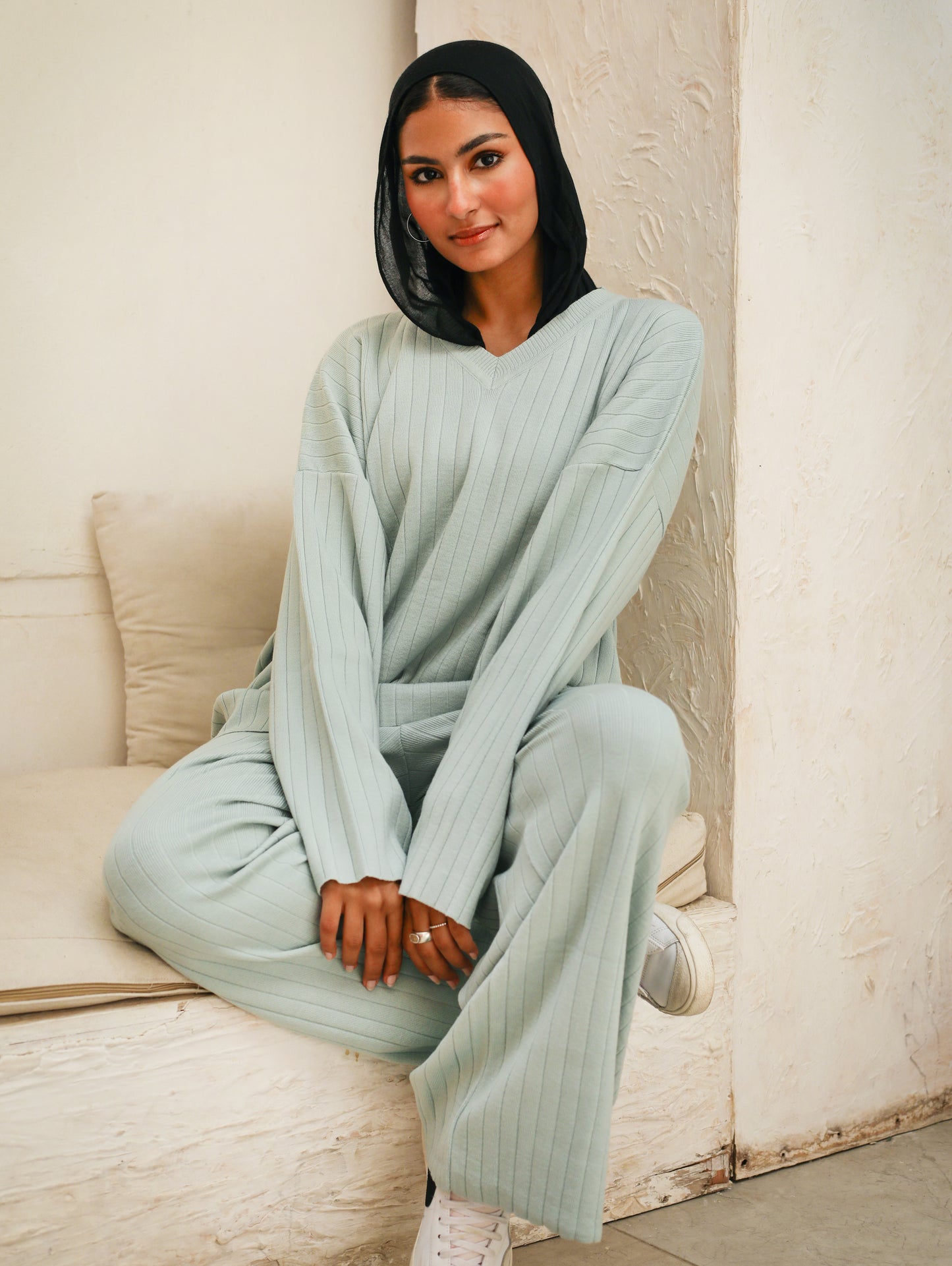 Knitwear Ribbed Set Mint