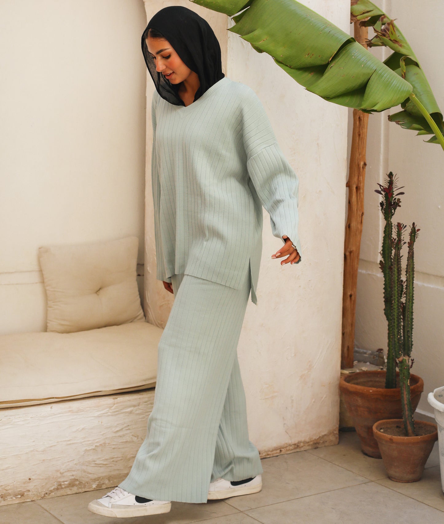 Knitwear Ribbed Set Mint