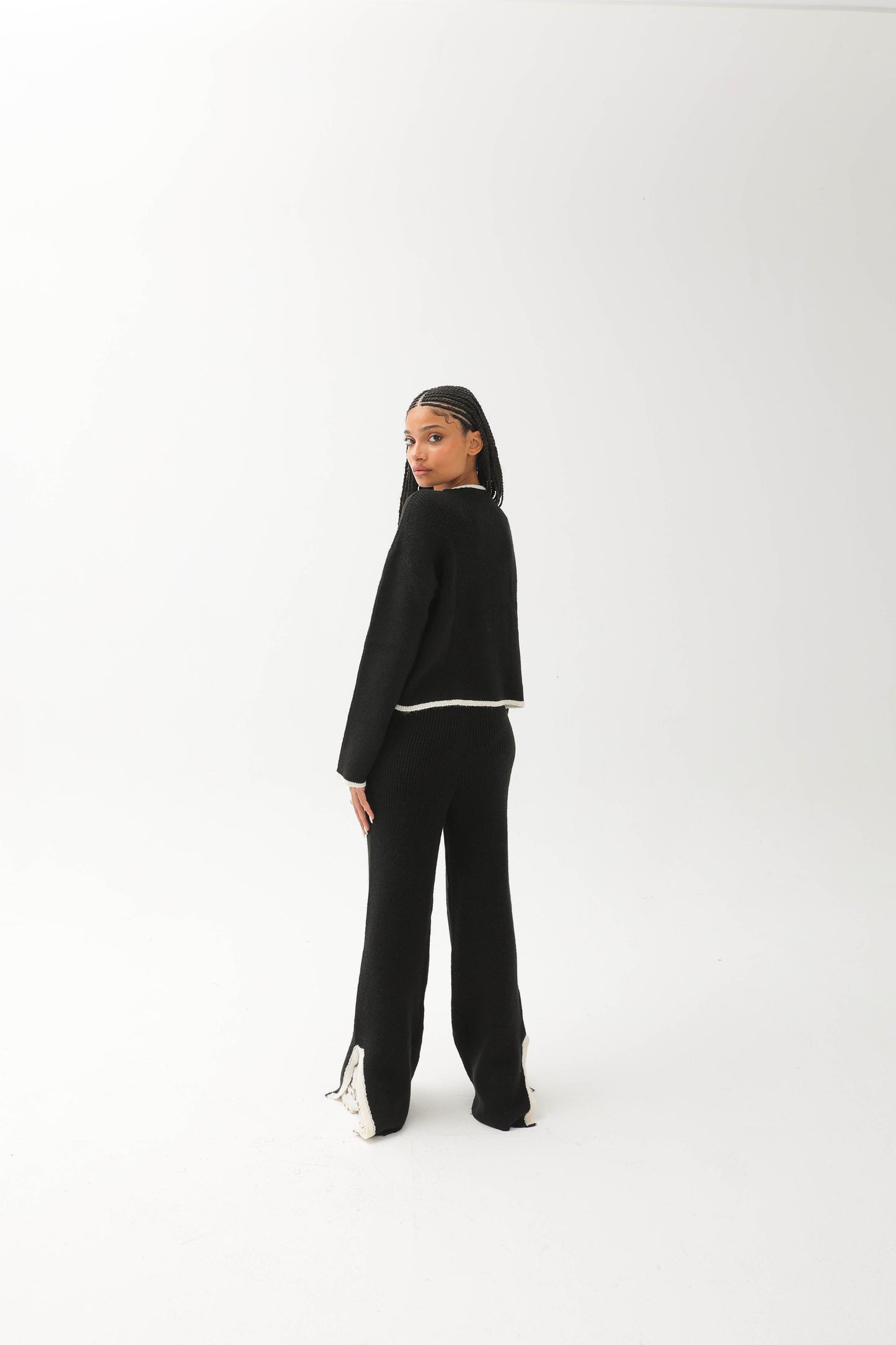 Knit Sweaters Two Piece Set Black