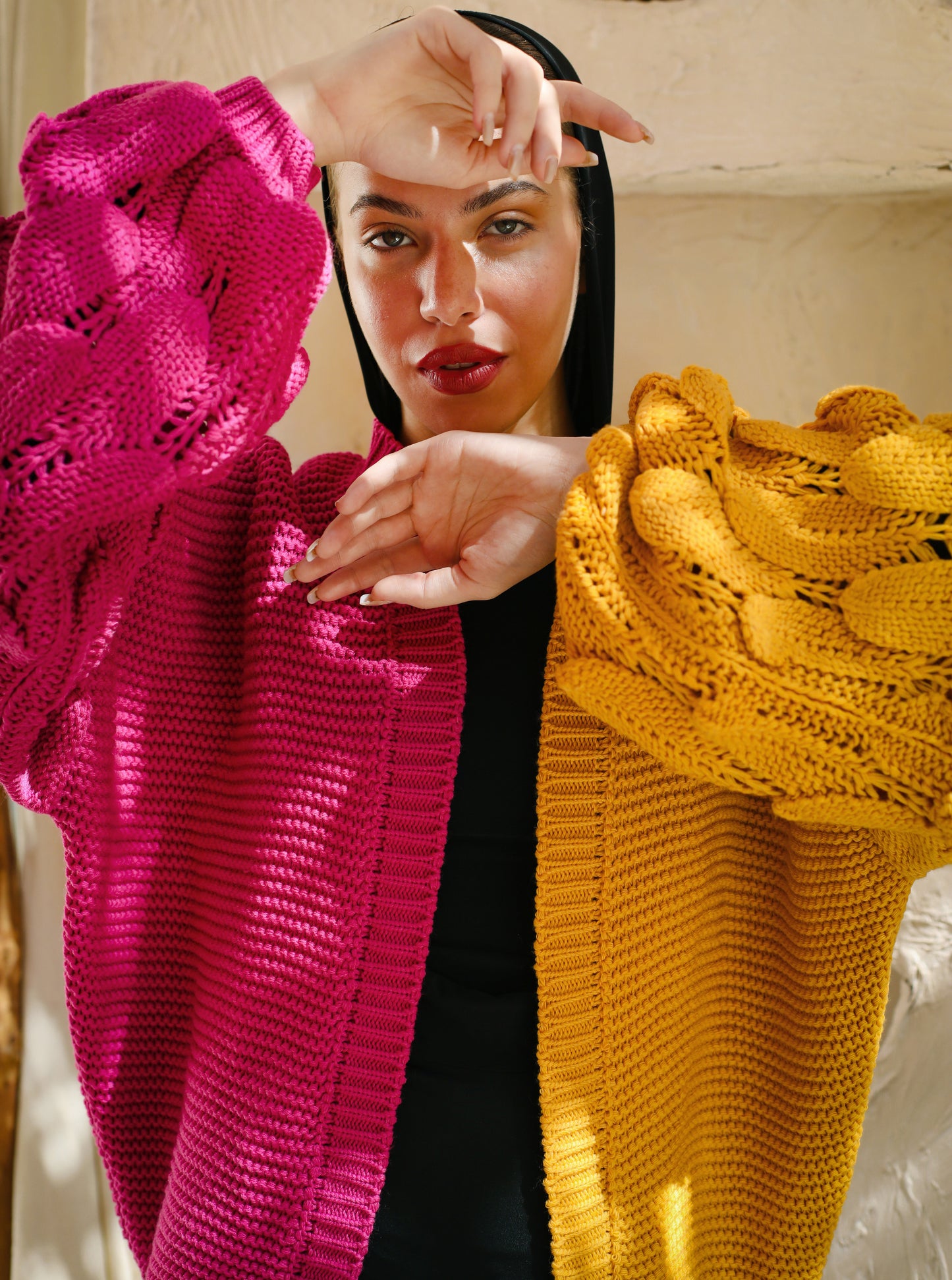 Soft Knitwear Cardigan Fushia