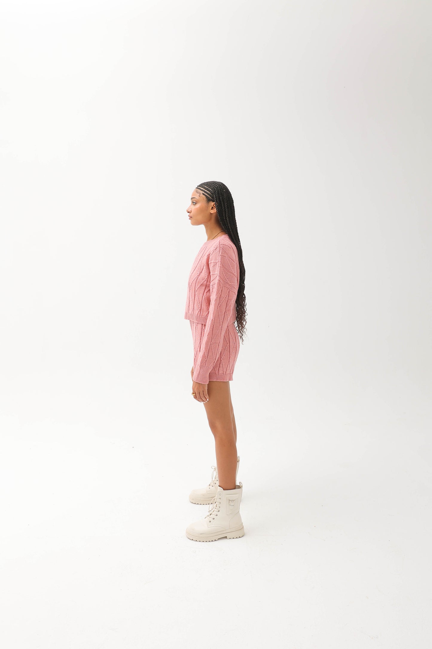 Knitted Short Set Pink