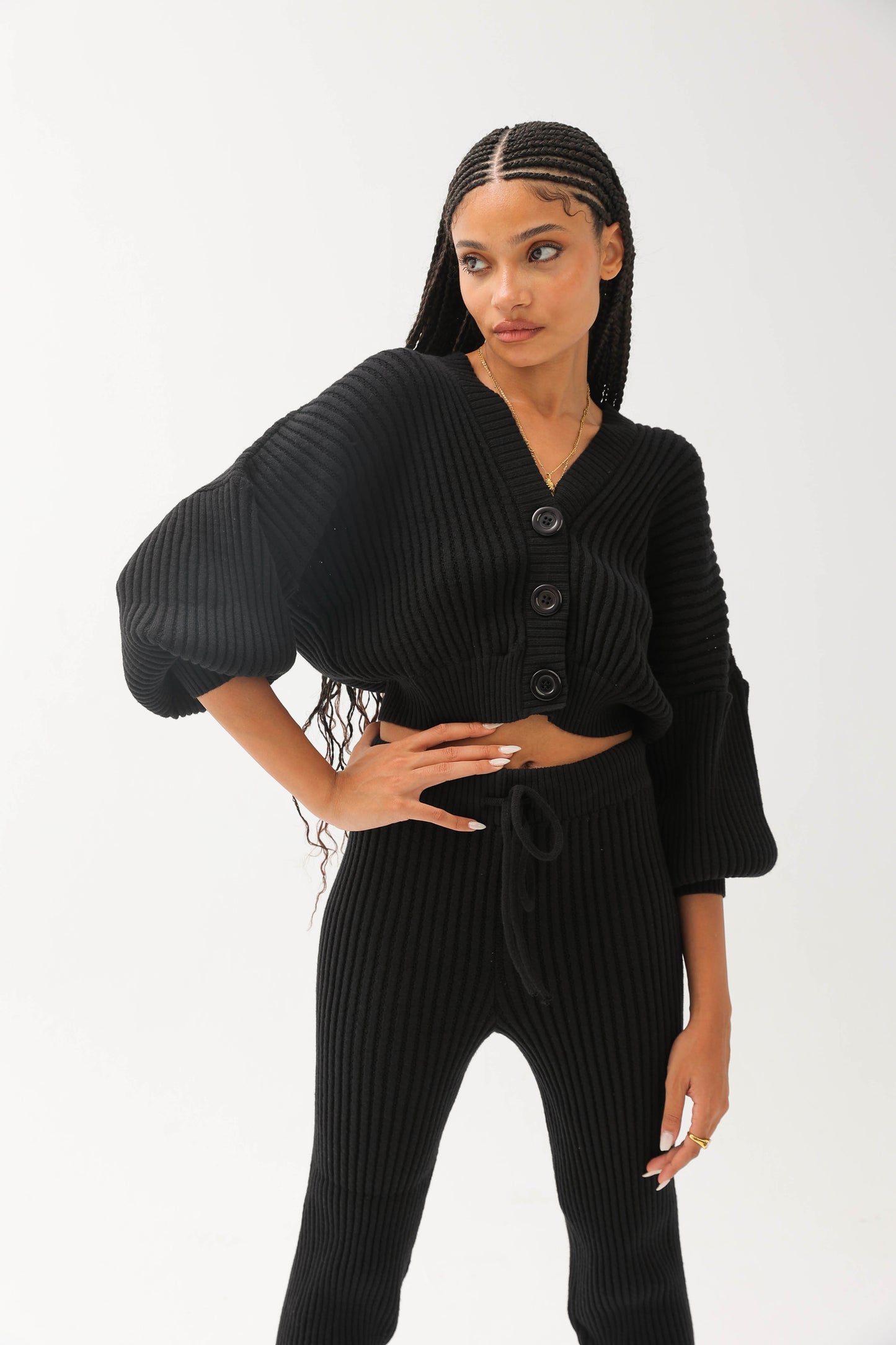 Ribbed Set Black
