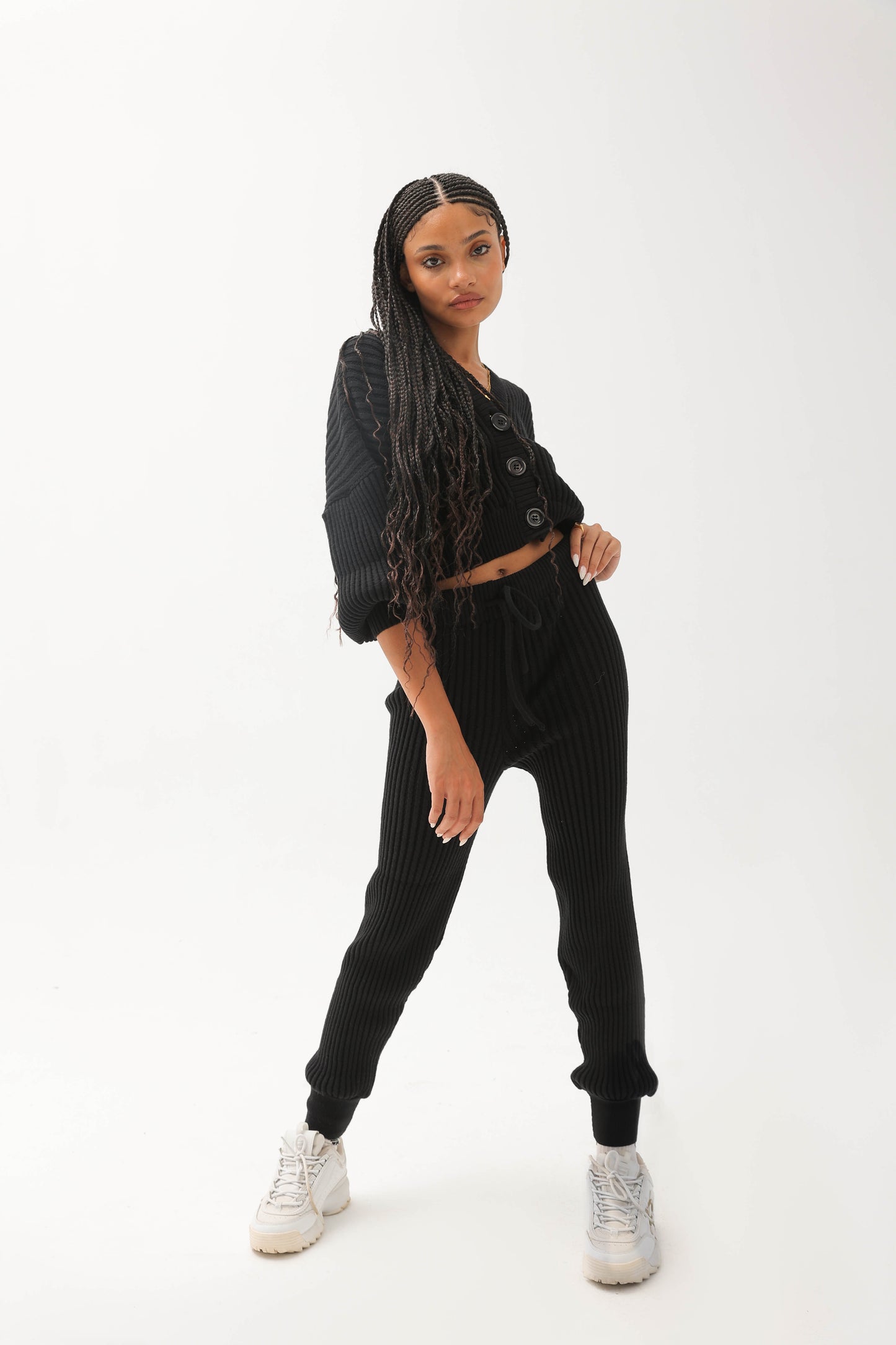 Ribbed Set Black