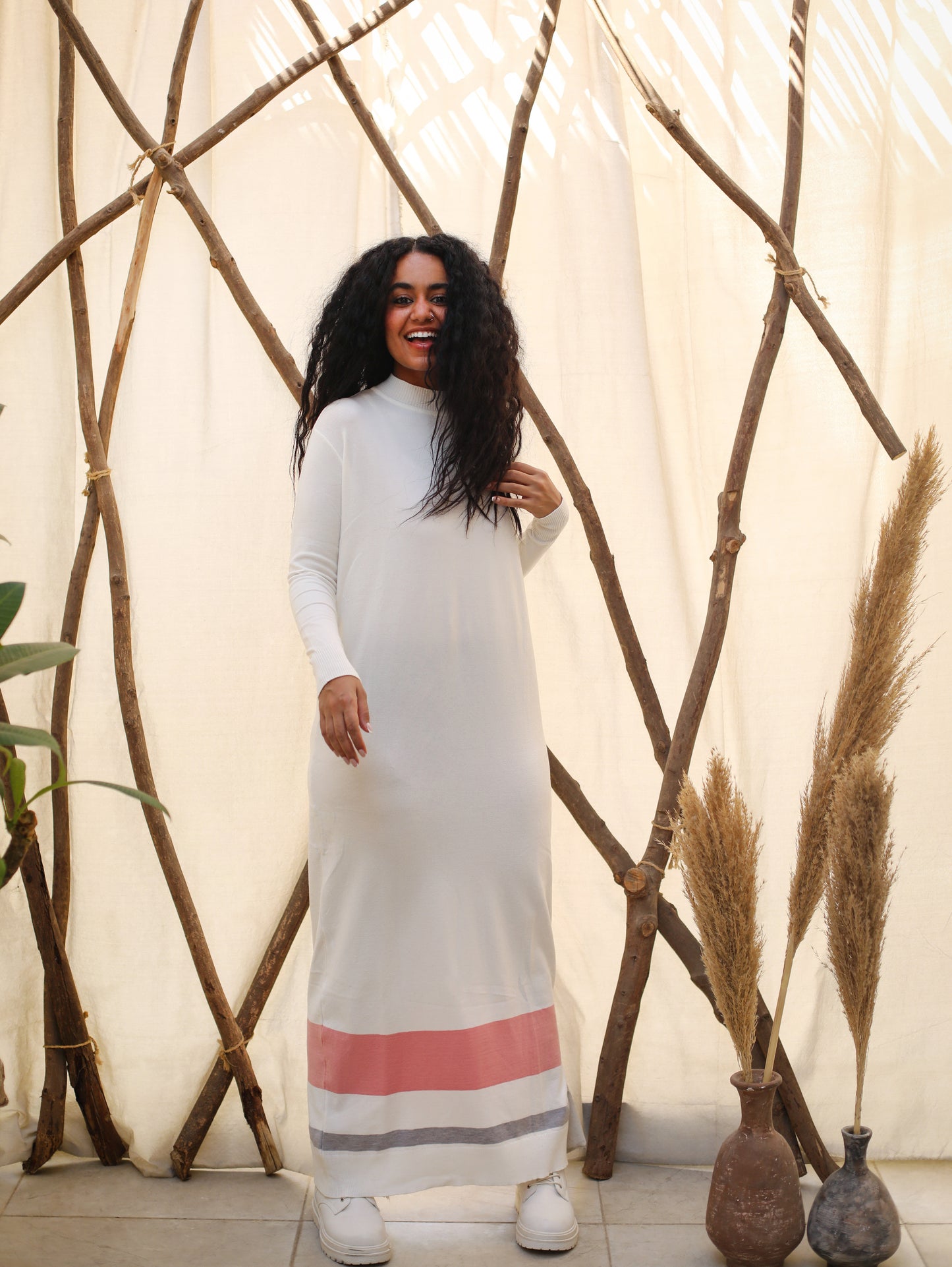 Basic Knitwear Dress White