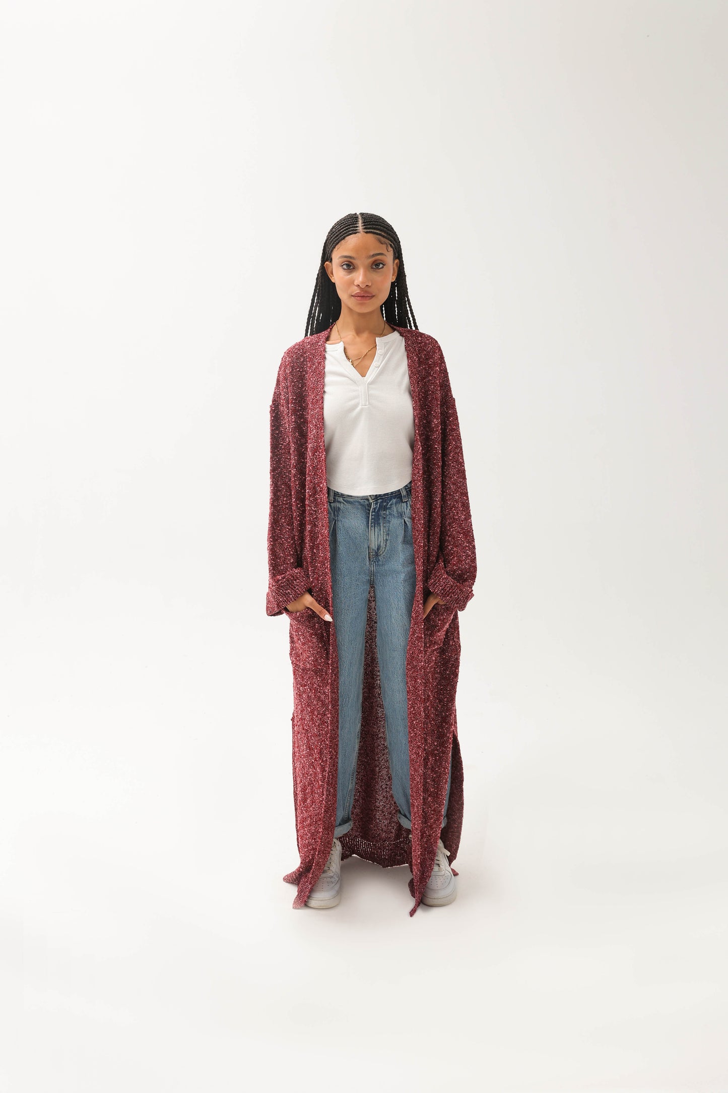 The Tweet Knitwear Cardigan Burgandy