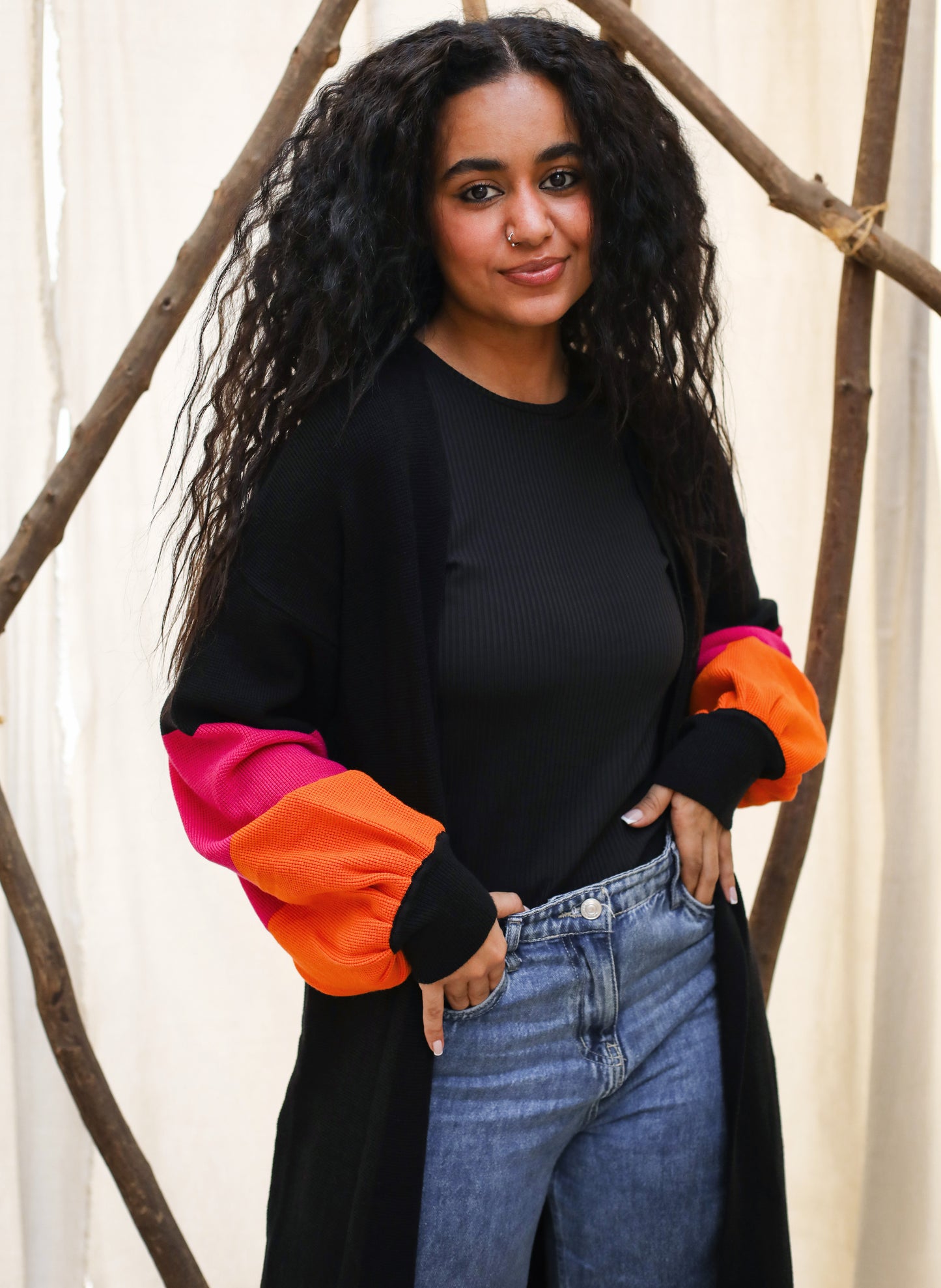 Puffy Sleeves Knitwear Cardigan