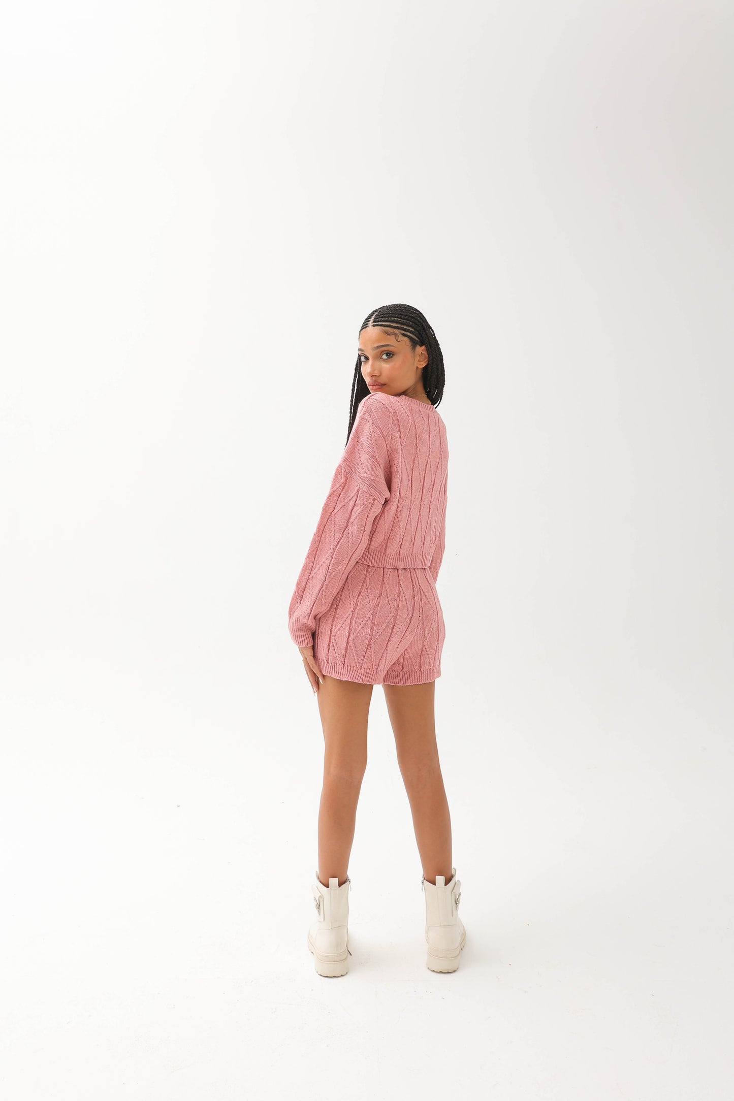 Knitted Short Set Pink