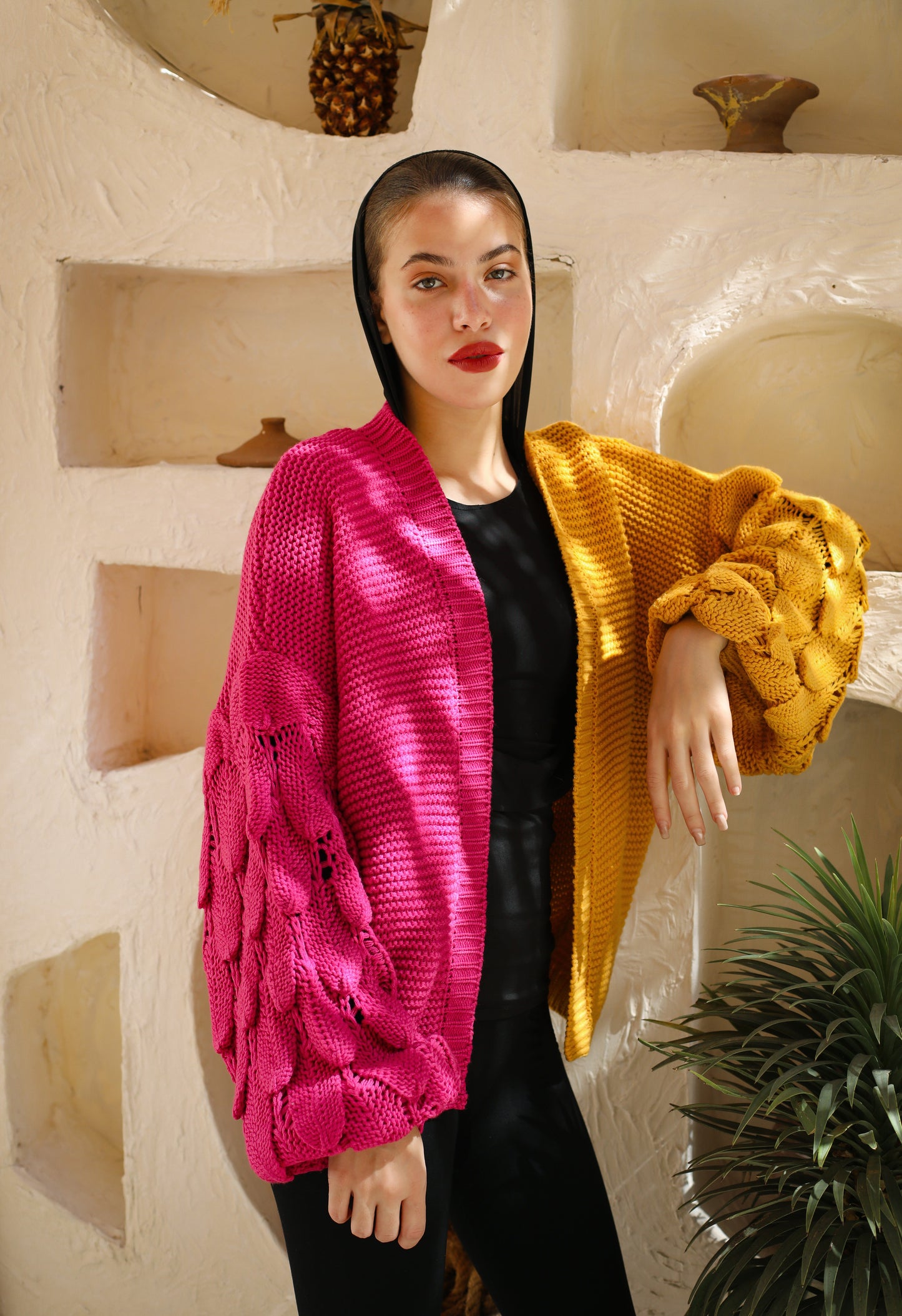 Soft Knitwear Cardigan Fushia