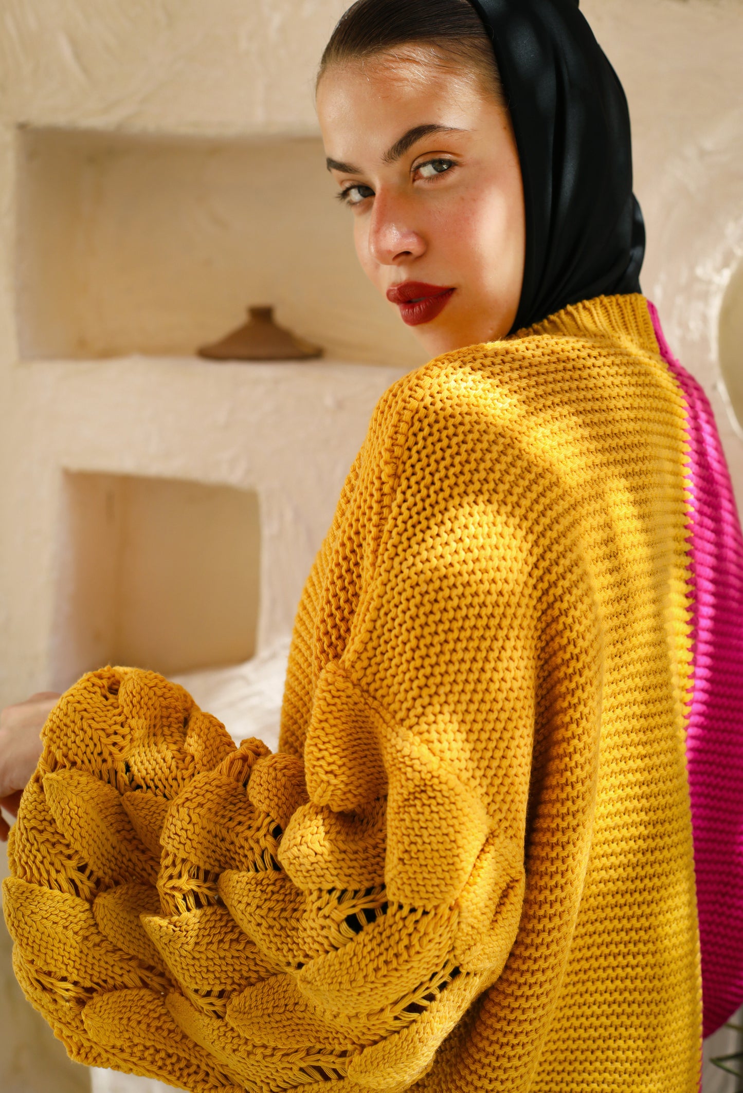 Soft Knitwear Cardigan Fushia