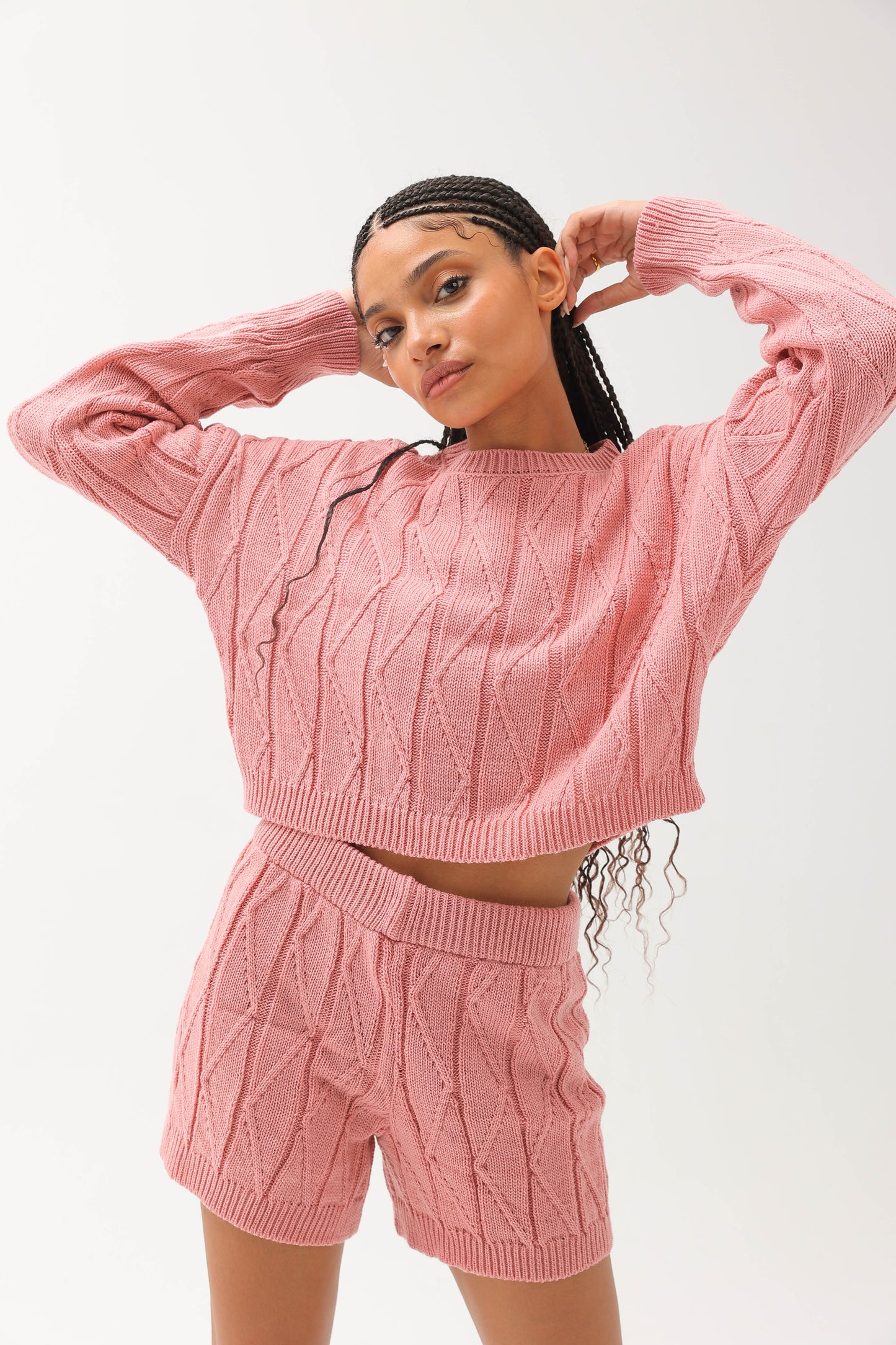 Knitted Short Set Pink