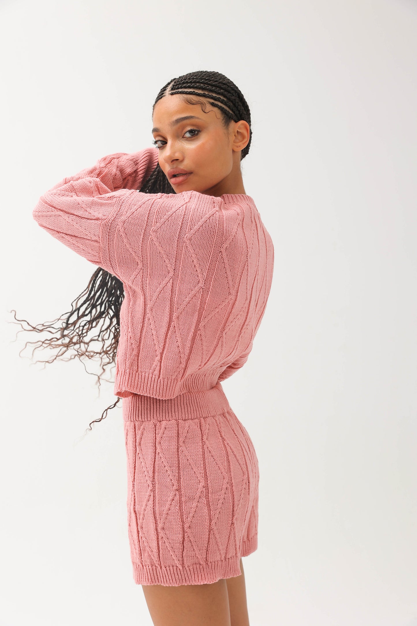 Knitted Short Set Pink