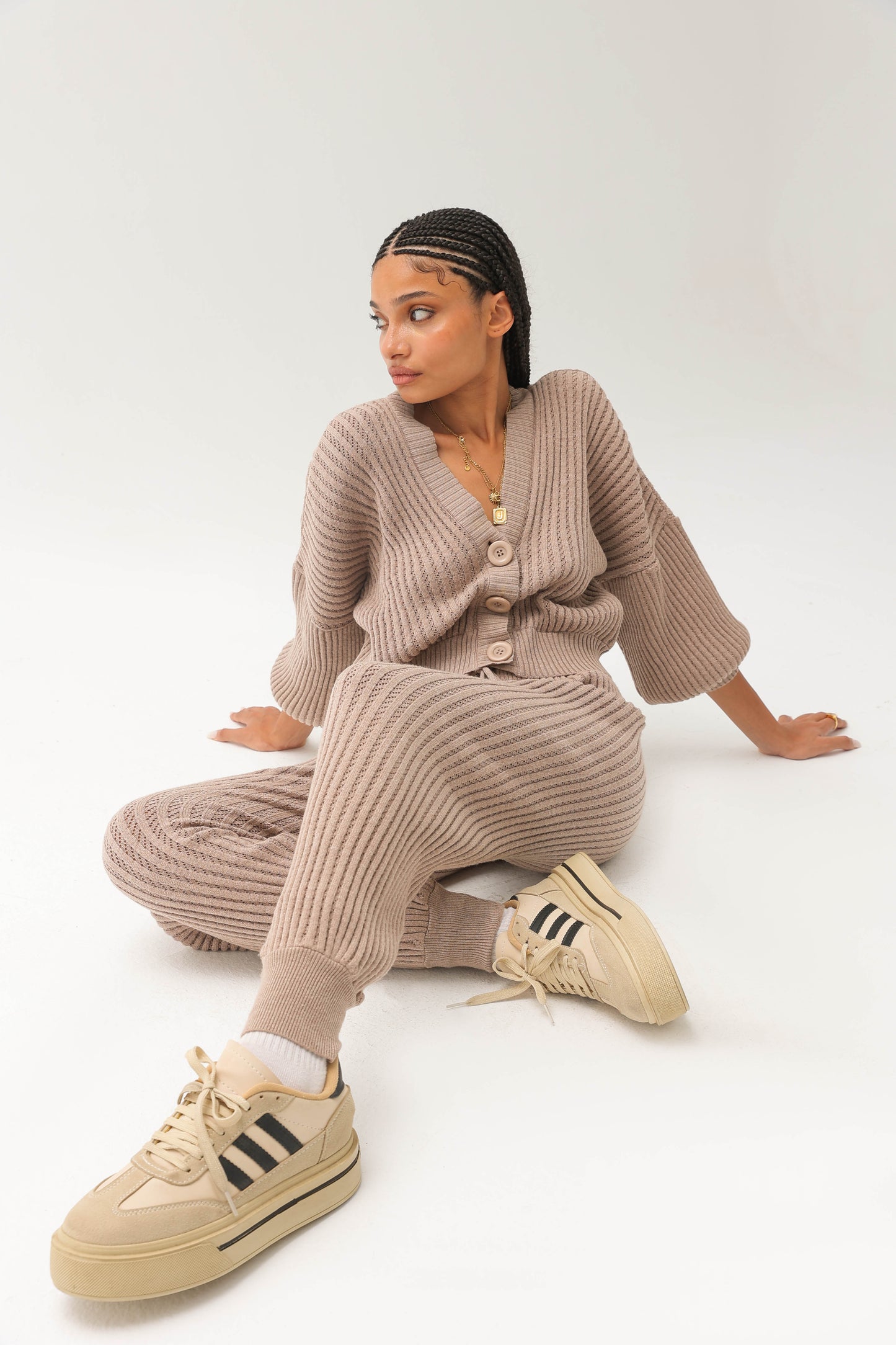 Ribbed Set Beige