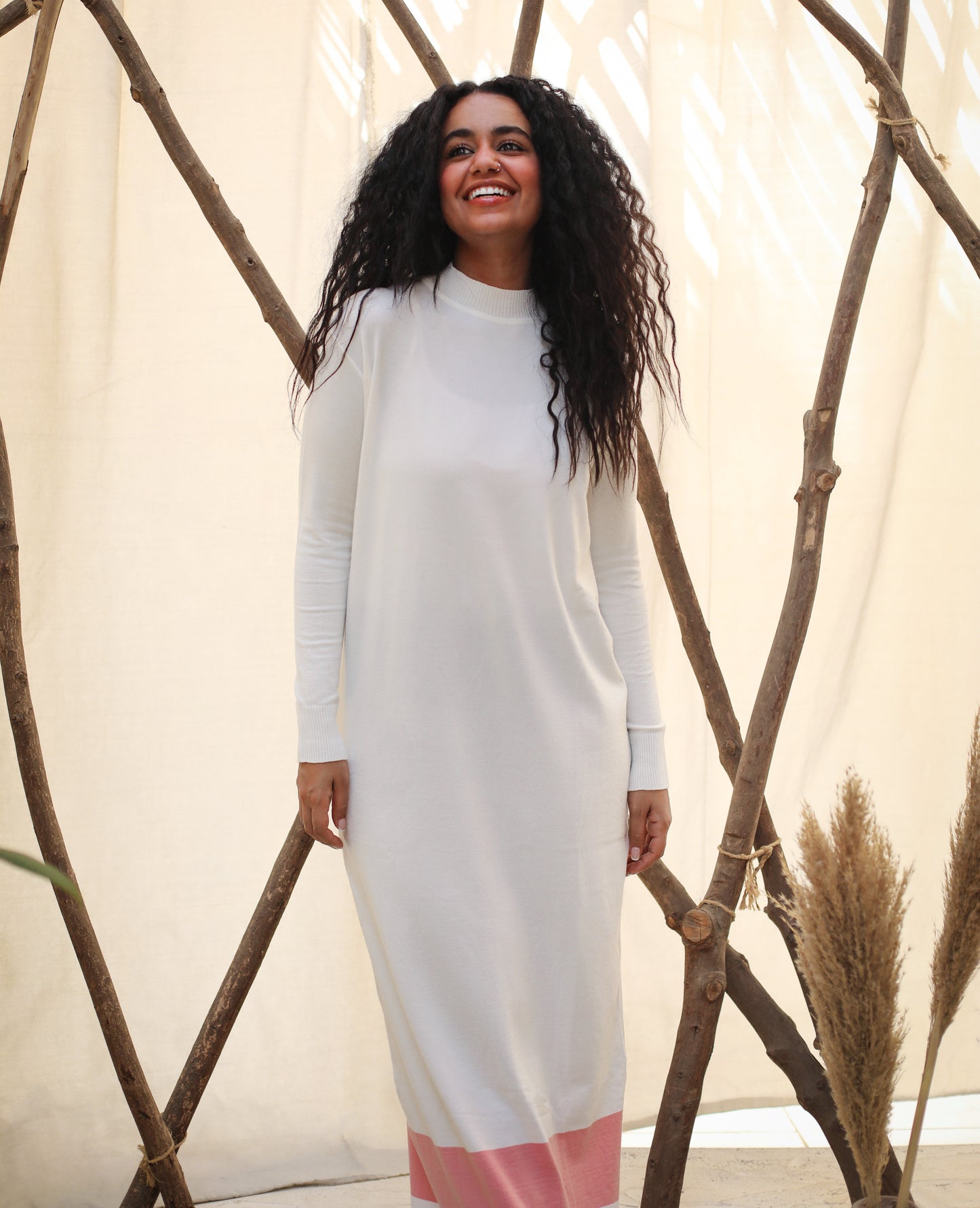 Basic Knitwear Dress White