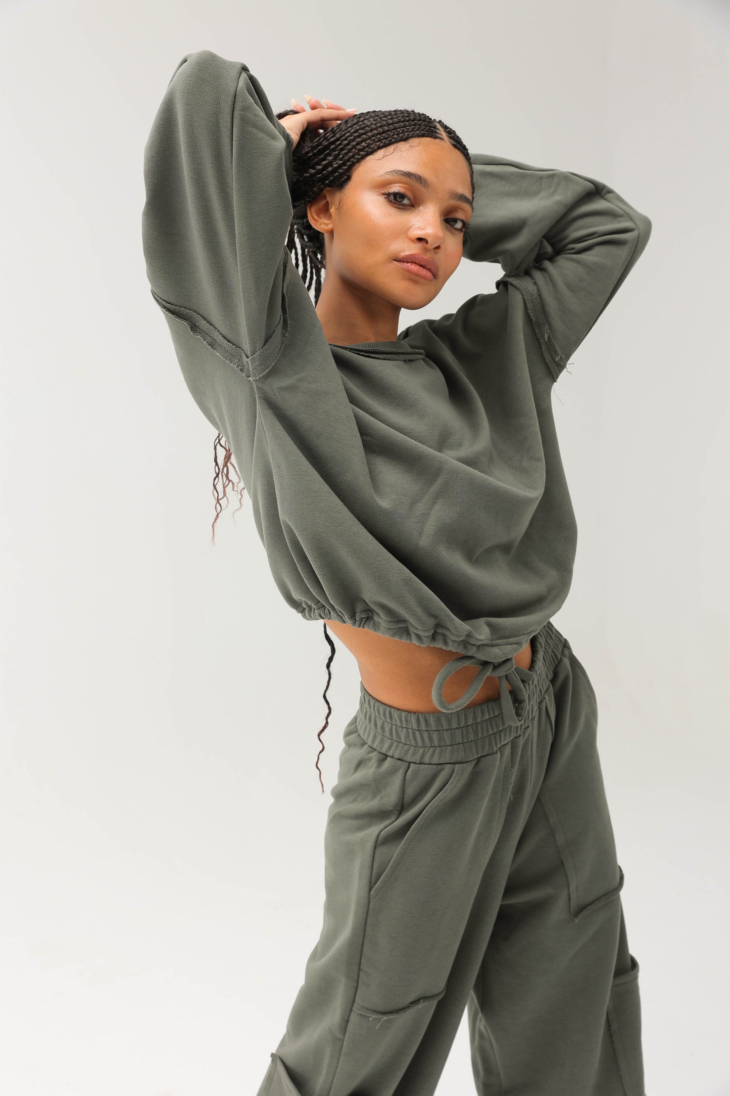 Crop Sweatshirt With Baggy Pant