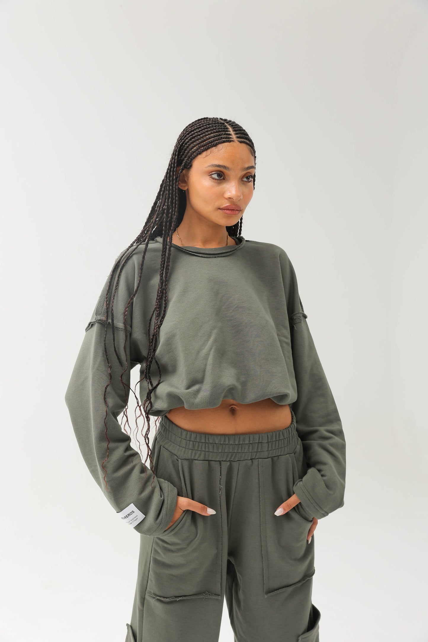 Crop Sweatshirt With Baggy Pant