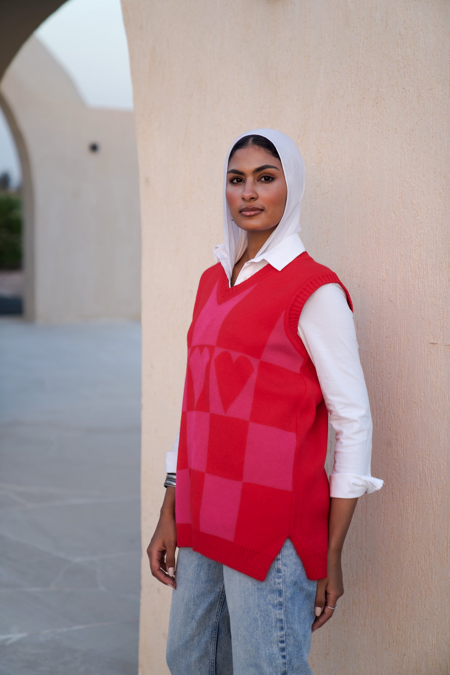 Queen of Heart Vest Pullover Pink