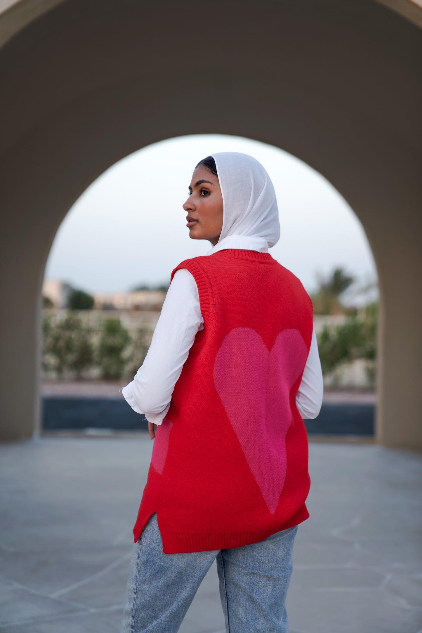 Queen of Heart Vest Pullover Pink