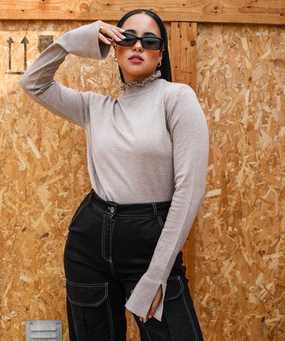 Turtleneck with Ruffle Pullover