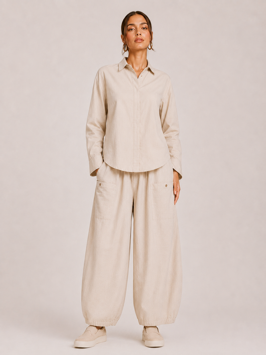 Ballon Linen Set - Beige