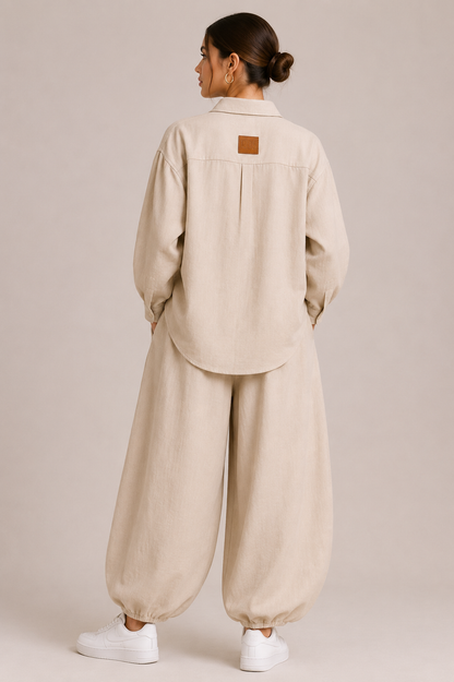Ballon Linen Set - Beige