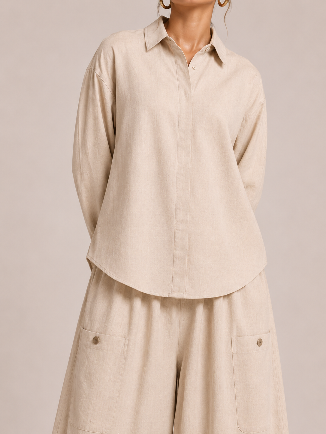 Ballon Linen Set - Beige
