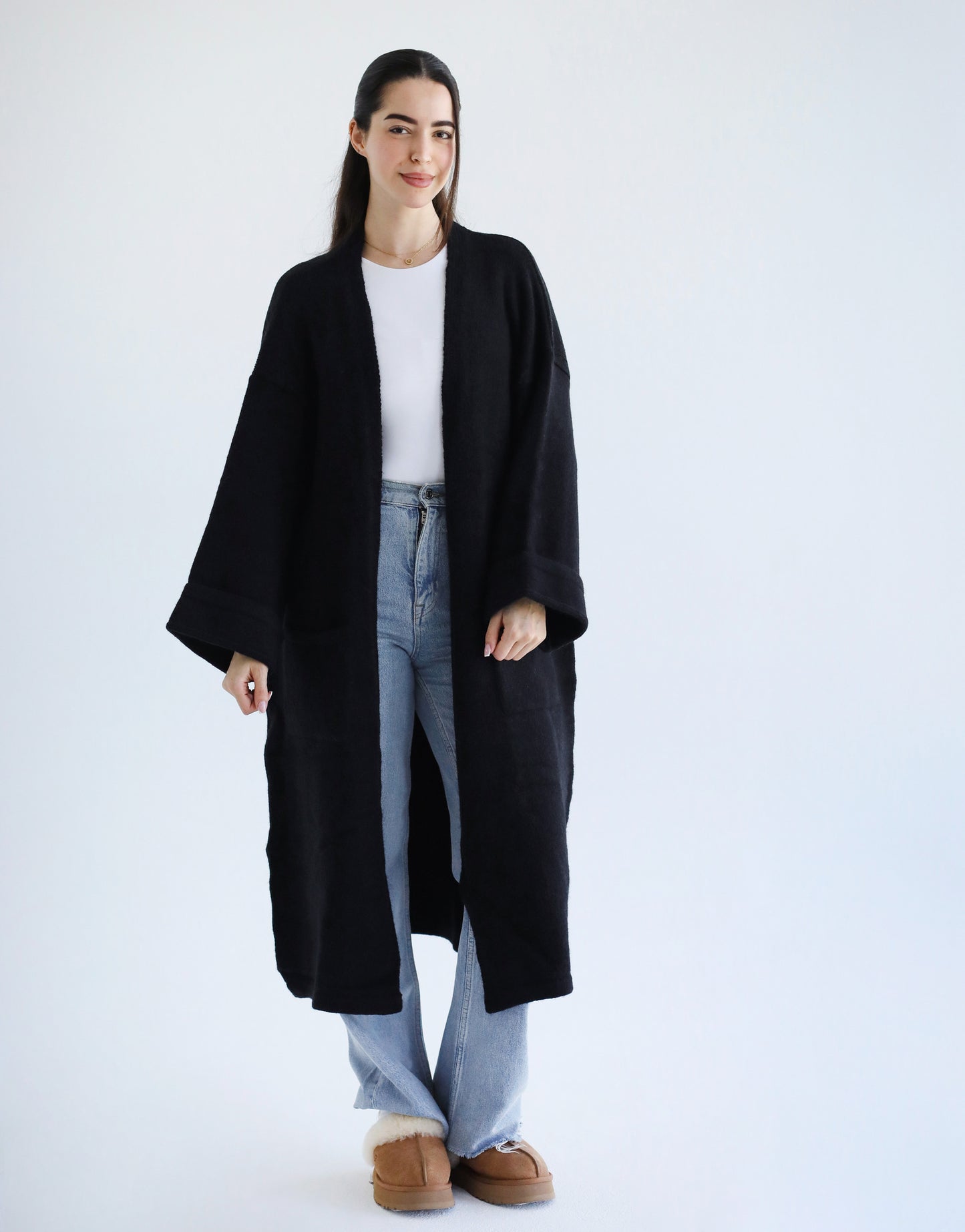 Heavy Knitwear Coat - Black