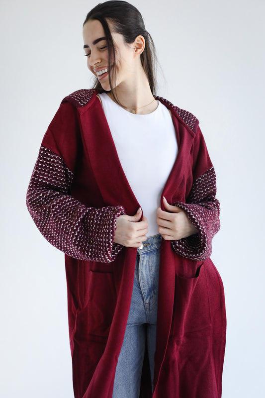 Blended Coat - Burgundy