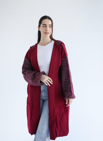 Blended Coat - Burgundy