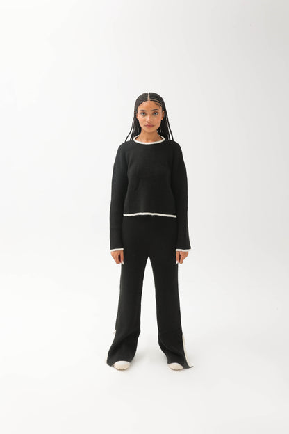 Knit Sweaters Two Piece Set Black
