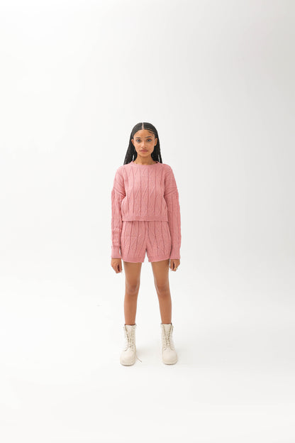 Knitted Short Set Pink